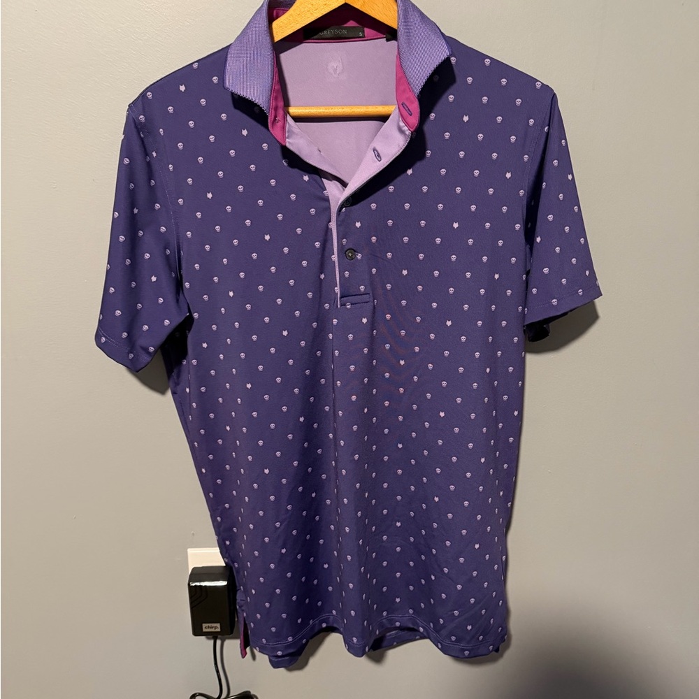 Greyson Purple skull  Men's Shirt golf